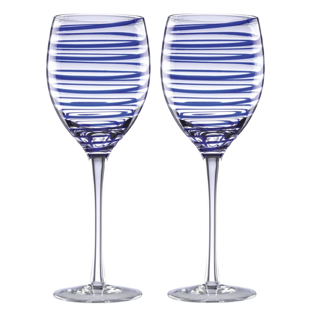 Striped Wine Glasses - Set of 2