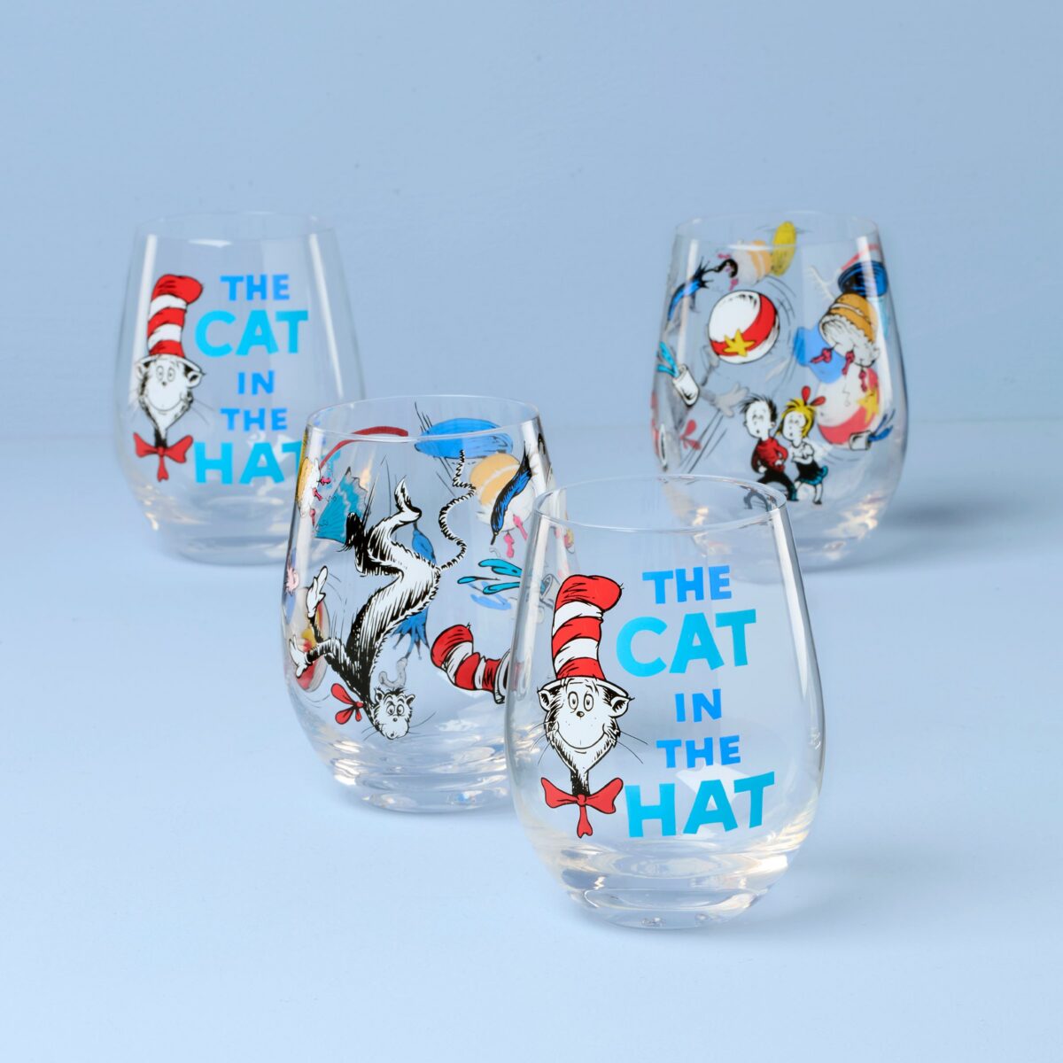 Playful Glass Tumblers - Set of 4
